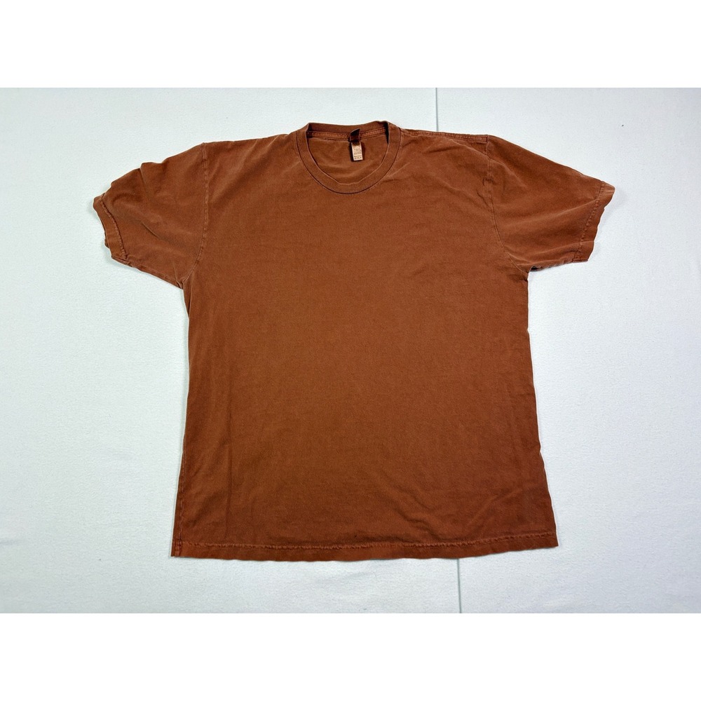 American Apparel Mens Heavy Jersey Cotton T-Shirt Brown Medium Short Sleeve Tee